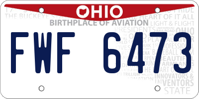 OH license plate FWF6473