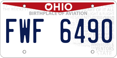 OH license plate FWF6490