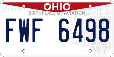 OH license plate FWF6498