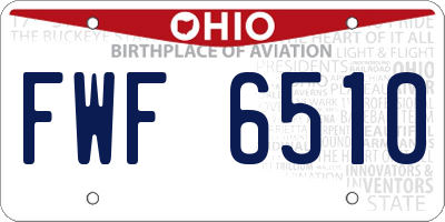 OH license plate FWF6510