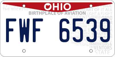 OH license plate FWF6539