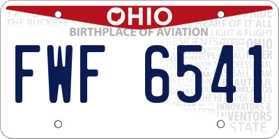 OH license plate FWF6541