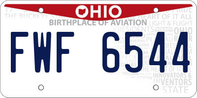 OH license plate FWF6544