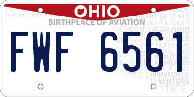 OH license plate FWF6561