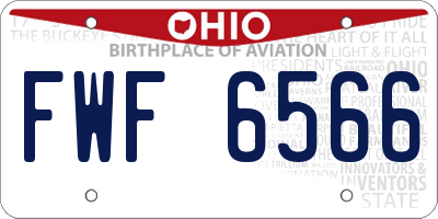 OH license plate FWF6566