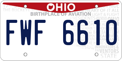 OH license plate FWF6610