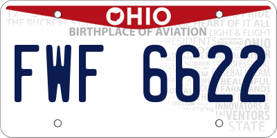 OH license plate FWF6622