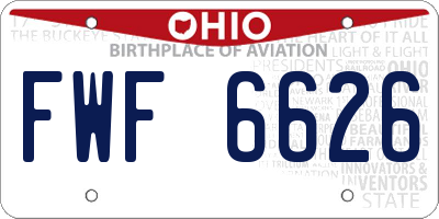 OH license plate FWF6626
