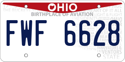 OH license plate FWF6628