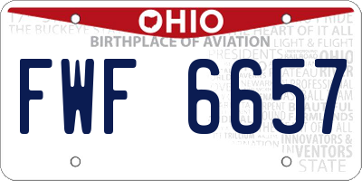 OH license plate FWF6657