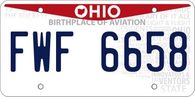 OH license plate FWF6658