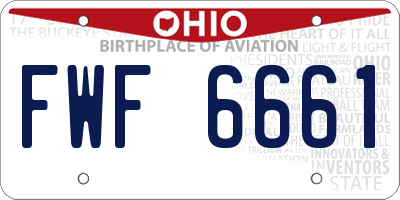 OH license plate FWF6661