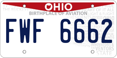 OH license plate FWF6662