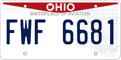 OH license plate FWF6681
