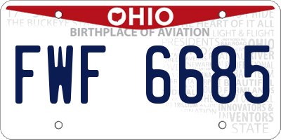 OH license plate FWF6685