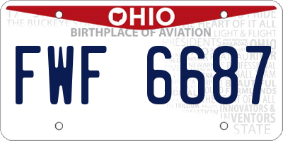 OH license plate FWF6687