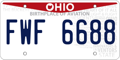 OH license plate FWF6688