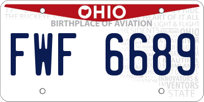 OH license plate FWF6689