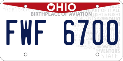 OH license plate FWF6700
