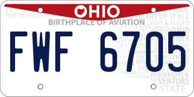 OH license plate FWF6705
