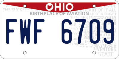 OH license plate FWF6709