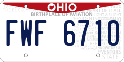 OH license plate FWF6710