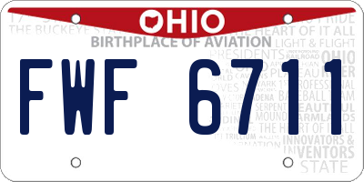 OH license plate FWF6711