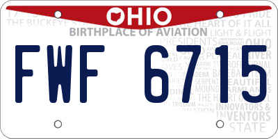 OH license plate FWF6715