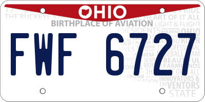 OH license plate FWF6727