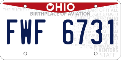 OH license plate FWF6731
