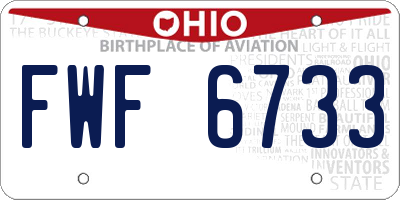 OH license plate FWF6733
