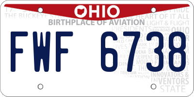 OH license plate FWF6738