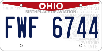 OH license plate FWF6744