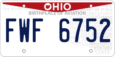 OH license plate FWF6752