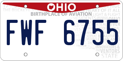 OH license plate FWF6755