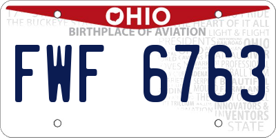 OH license plate FWF6763