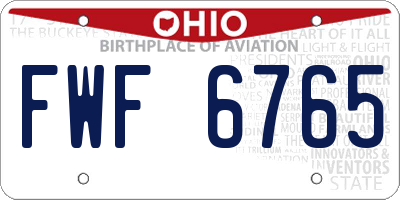 OH license plate FWF6765