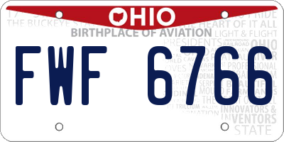 OH license plate FWF6766