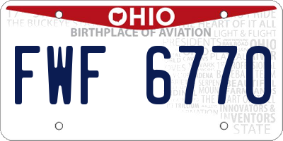 OH license plate FWF6770
