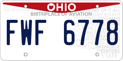 OH license plate FWF6778