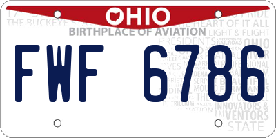 OH license plate FWF6786