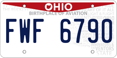 OH license plate FWF6790