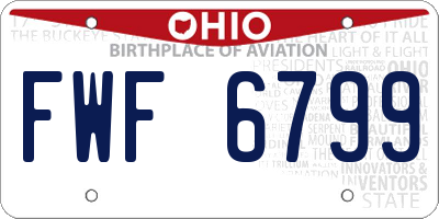 OH license plate FWF6799