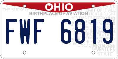OH license plate FWF6819