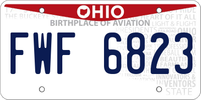 OH license plate FWF6823