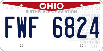 OH license plate FWF6824