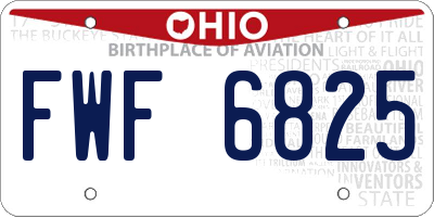 OH license plate FWF6825