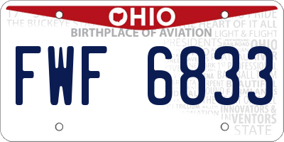 OH license plate FWF6833