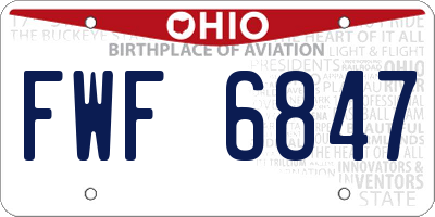 OH license plate FWF6847