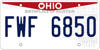 OH license plate FWF6850